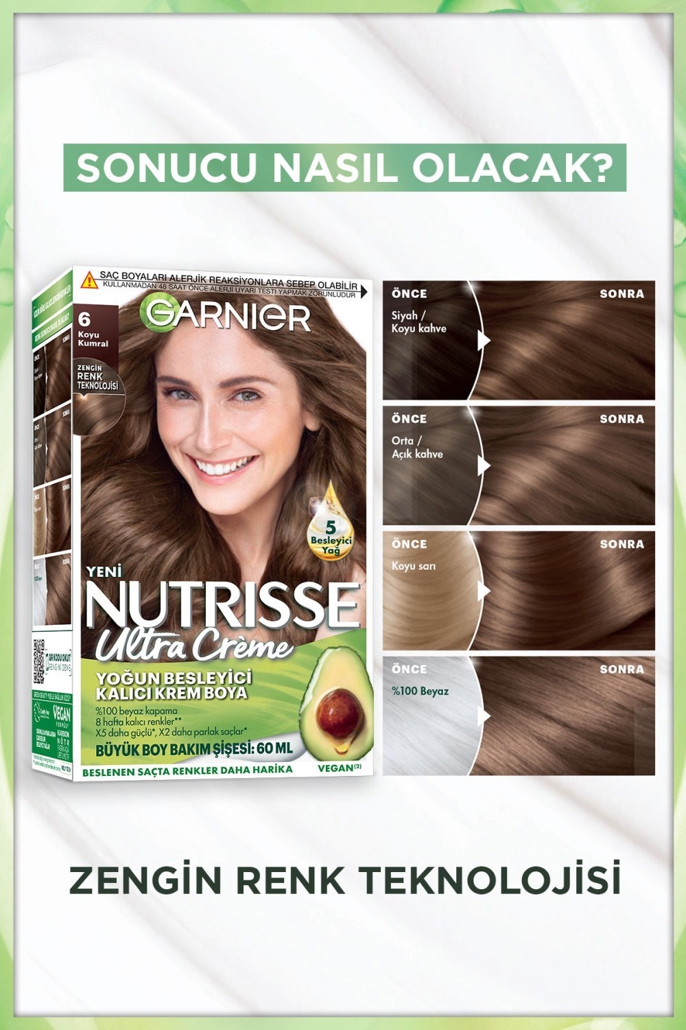 Garnier Nutrisse Yoğun Besleyici Kalıcı Krem Saç Boyası 6 Koyu Karamel