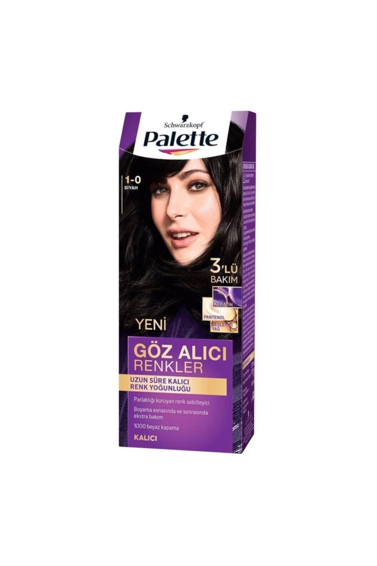 Palette Yoğun Göz Alcı Renkler Krem Saç Boyası 1-0 Siyah