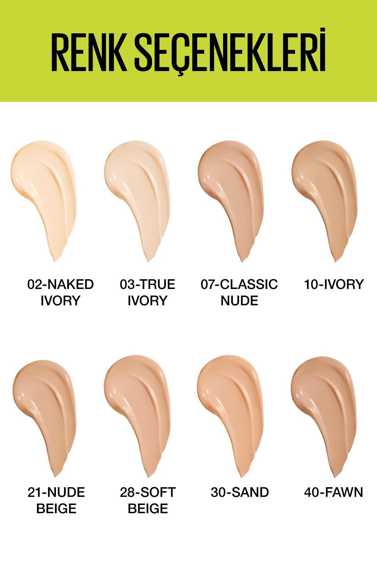 Maybelline New York Super Stay Active Wear 30H Fondöten 03 True Ivory