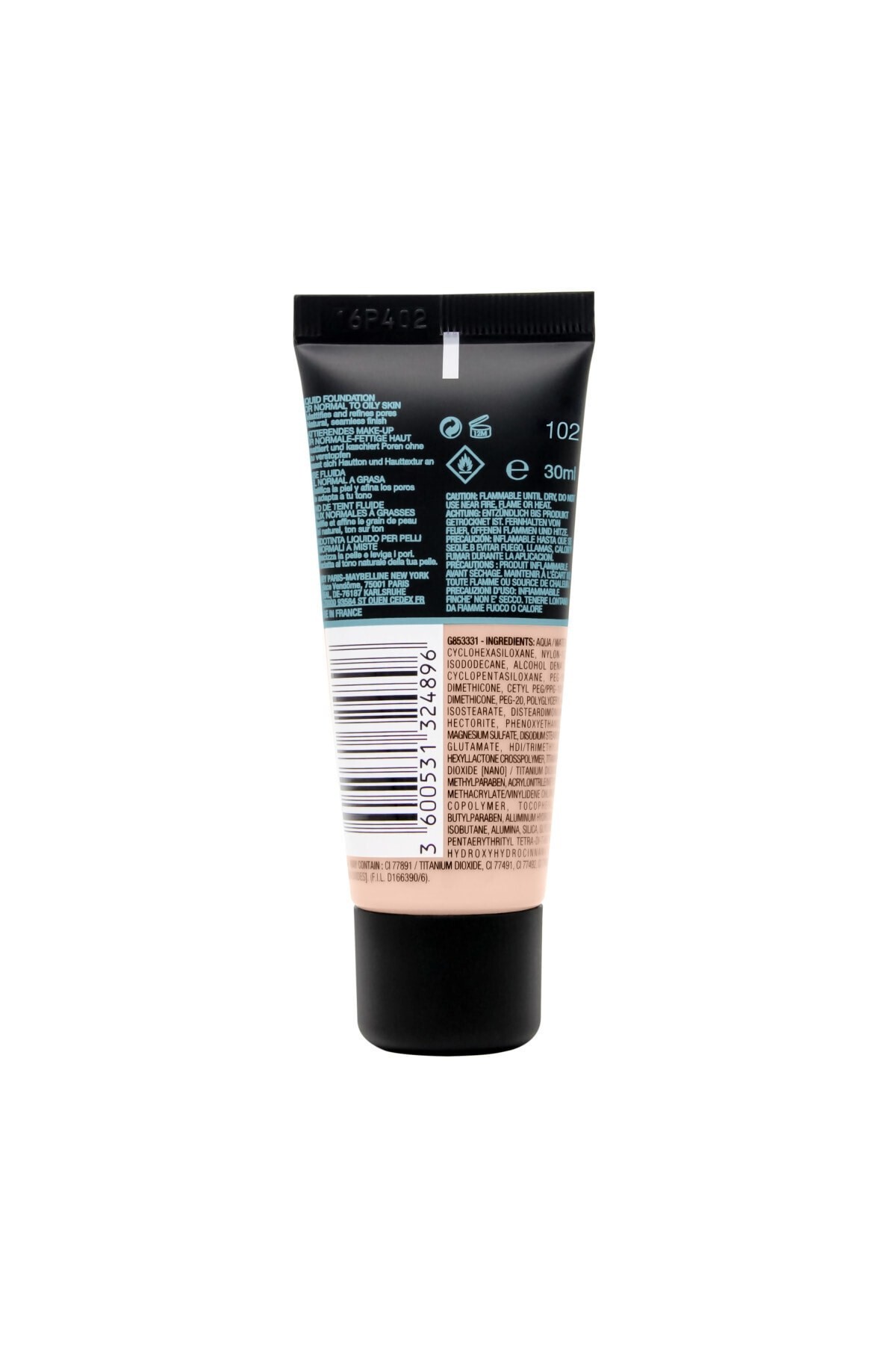 Maybelline New York Mat Fondöten - Fit Me Matte + Poreless Foundation 102 Fair Ivory 3600531369361
