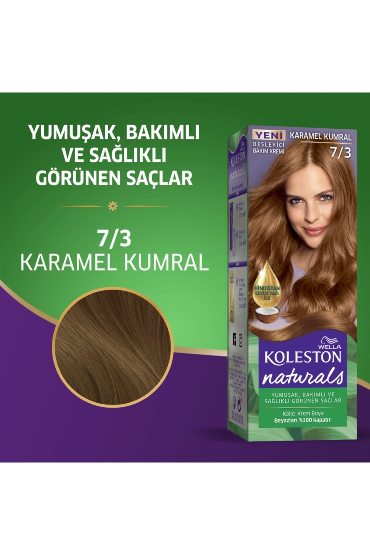 Wella Koleston Naturals Saç Boyası 7/3 Karamel Kumral