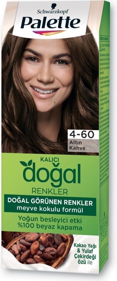 Kalıcı Doğal Renkler Saç Boyası 4-60 Altın Kahve