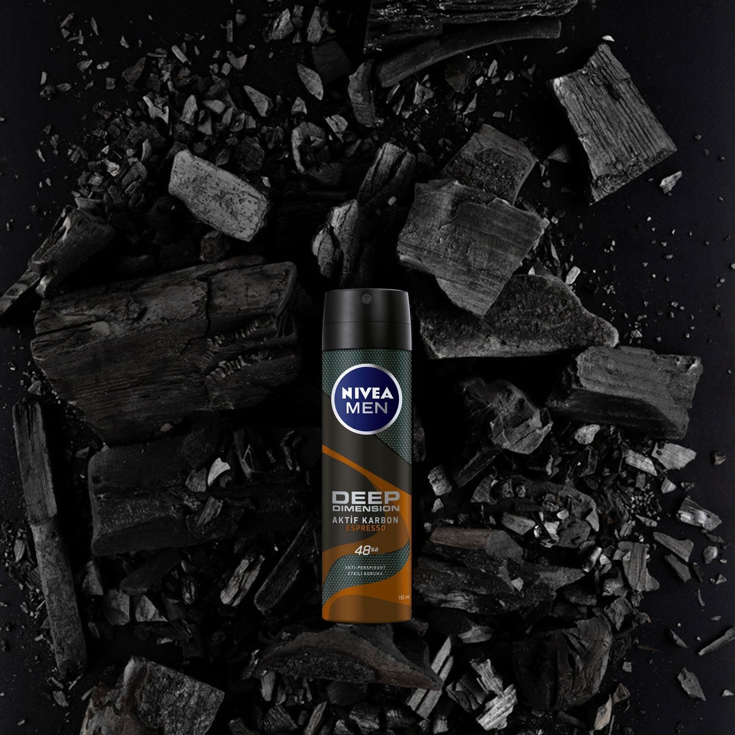 Nivea Men Erkek Sprey Deodorant Deep Dimension Espresso 48 Saat Anti-perspirant Koruma 150ml, Çekici