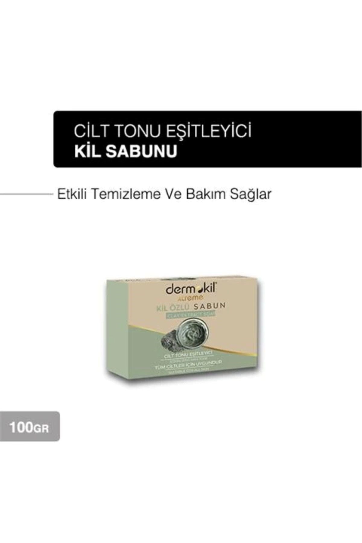  Dermokil 2 'li Set Pure Peeling Maske 3in1 150 Ml ve Kil Özlü Doğal Katı Sabun 100 gr