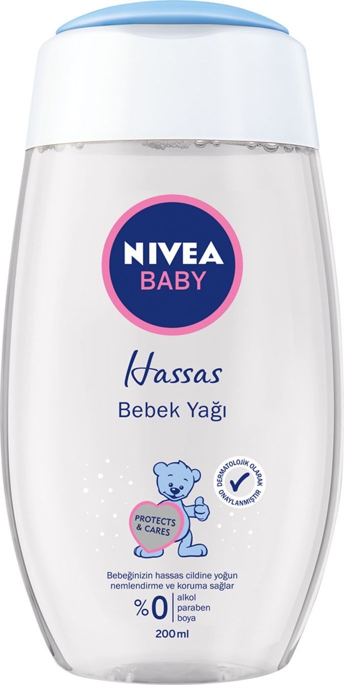 NIVEA Baby Hassas Bebek Yağı (200ml), Hassas ciltler, Bebek Cilt Bakım, Yoğun nemlendirme