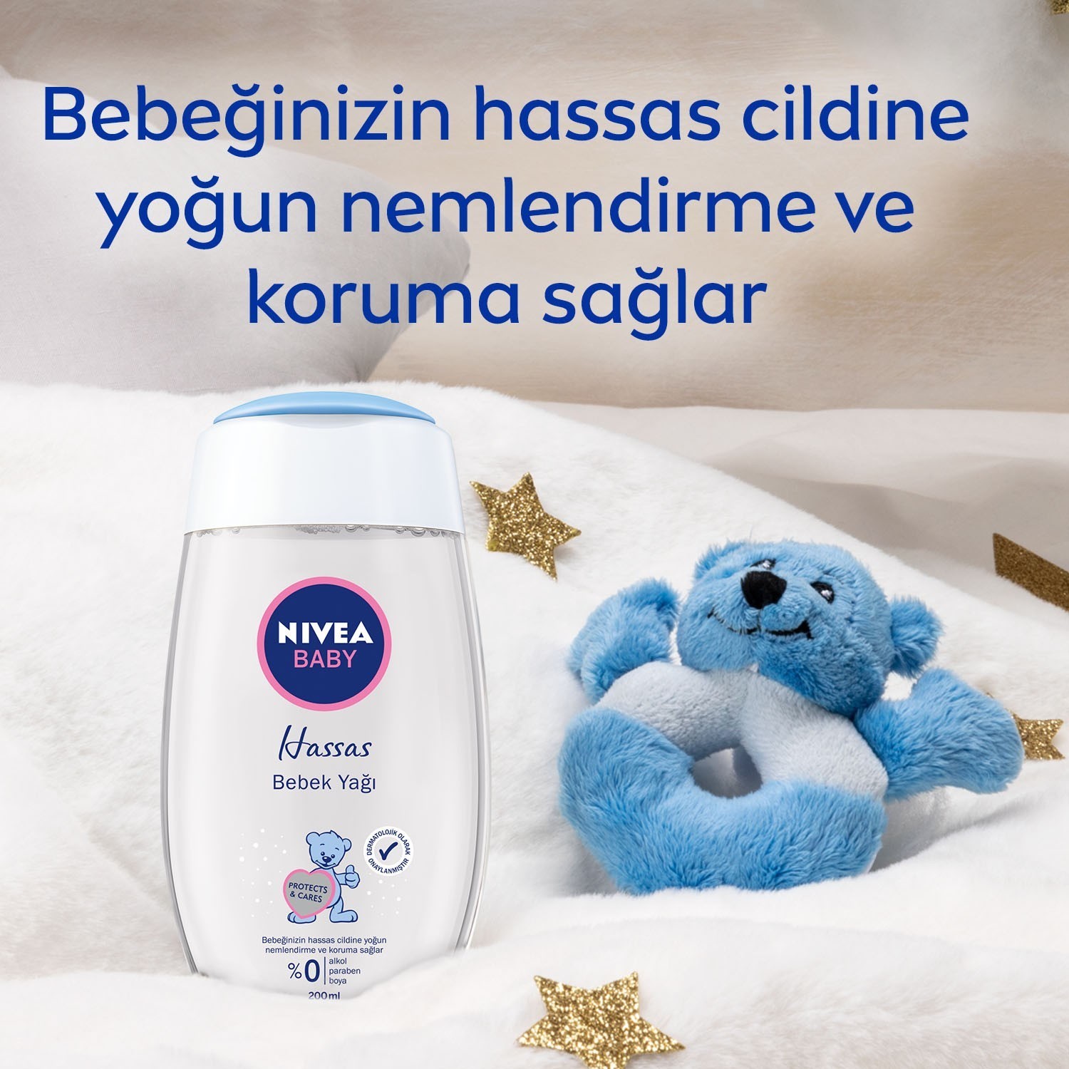 NIVEA Baby Hassas Bebek Yağı (200ml), Hassas ciltler, Bebek Cilt Bakım, Yoğun nemlendirme