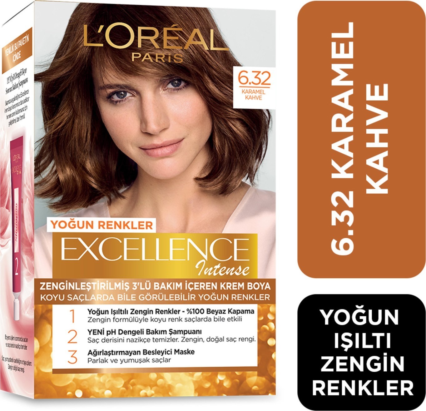 L'Oréal Paris Excellence Intense Saç Boyası - 6.32 Karamel Kahve