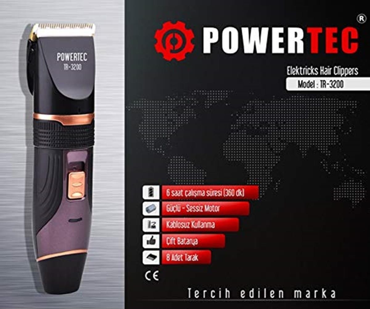 Powertec 6935016800808 TR-3200 Traş Makinası