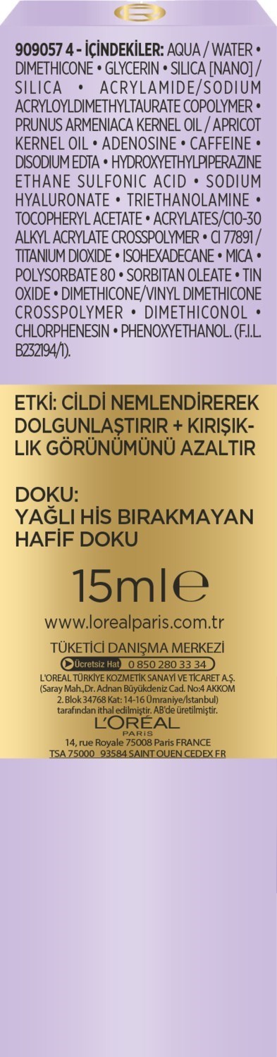 L'oréal Paris Hyaluron Uzmanı Cilt Dolgunlaştıran Nemlendirici Göz Kremi 15ML