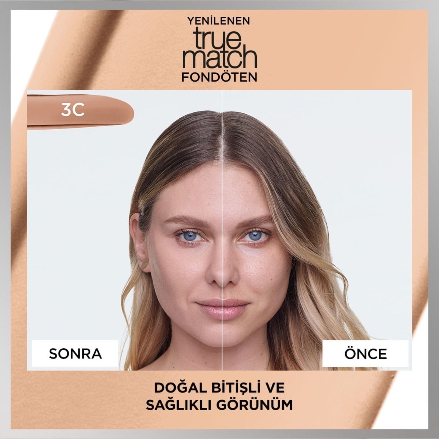 L'Oréal Paris True Match Bakım Yapan Fondöten - 3C Soğuk Alt Ton