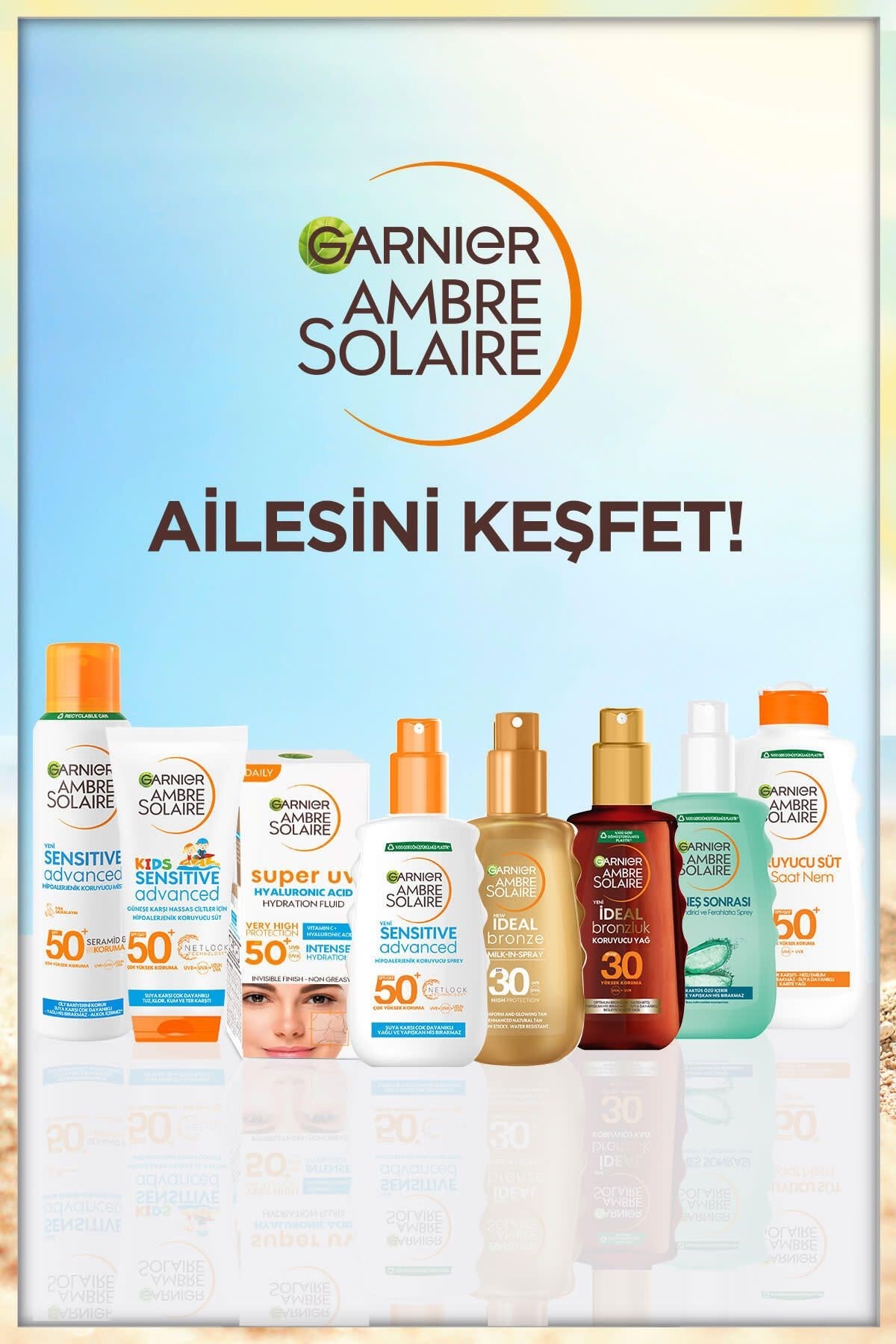 Garnier Ambre Solaire Hassas Ciltler Için Güneş Koruyucu Sprey Spf 50 200 ml