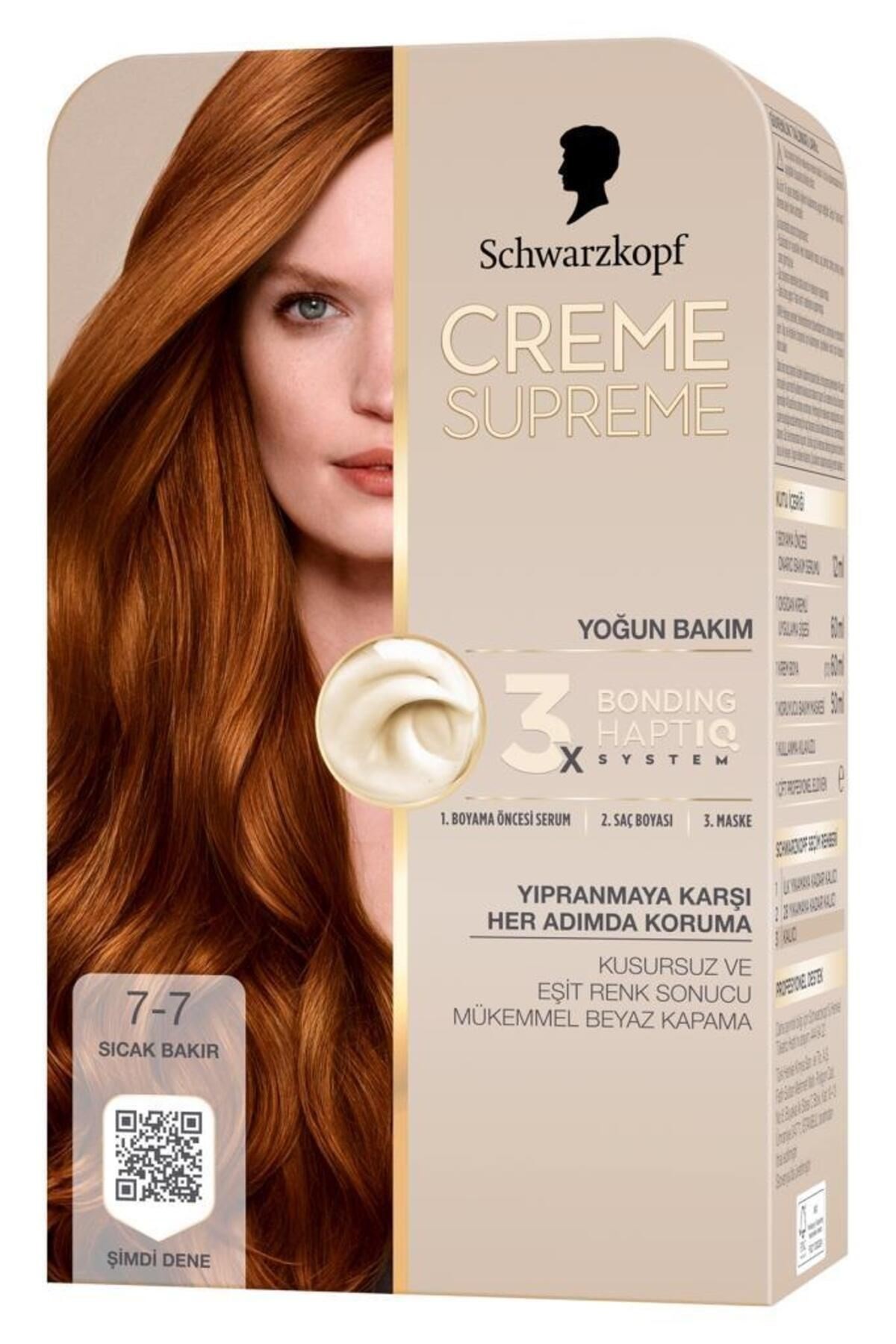 Schwarzkopf Creme Supreme Saç Boyası 7-7 Sıcak Bakır / Tek Ebat