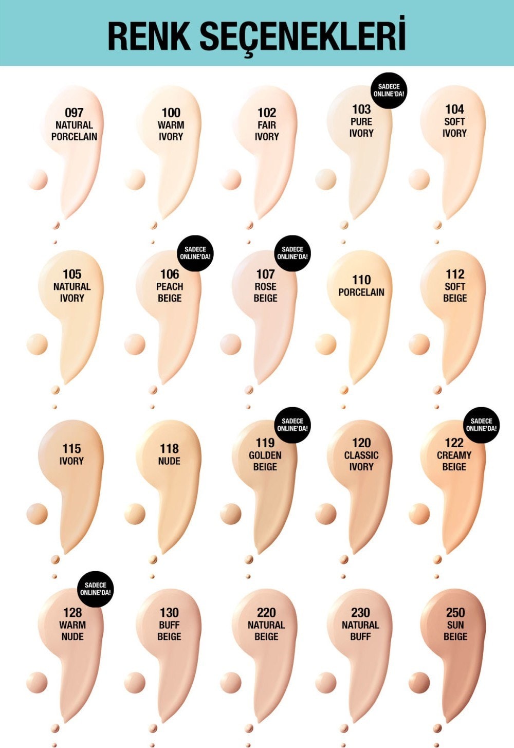 Maybelline New York Fit Me Matte+Poreless Fondöten - 100 Warm Ivory