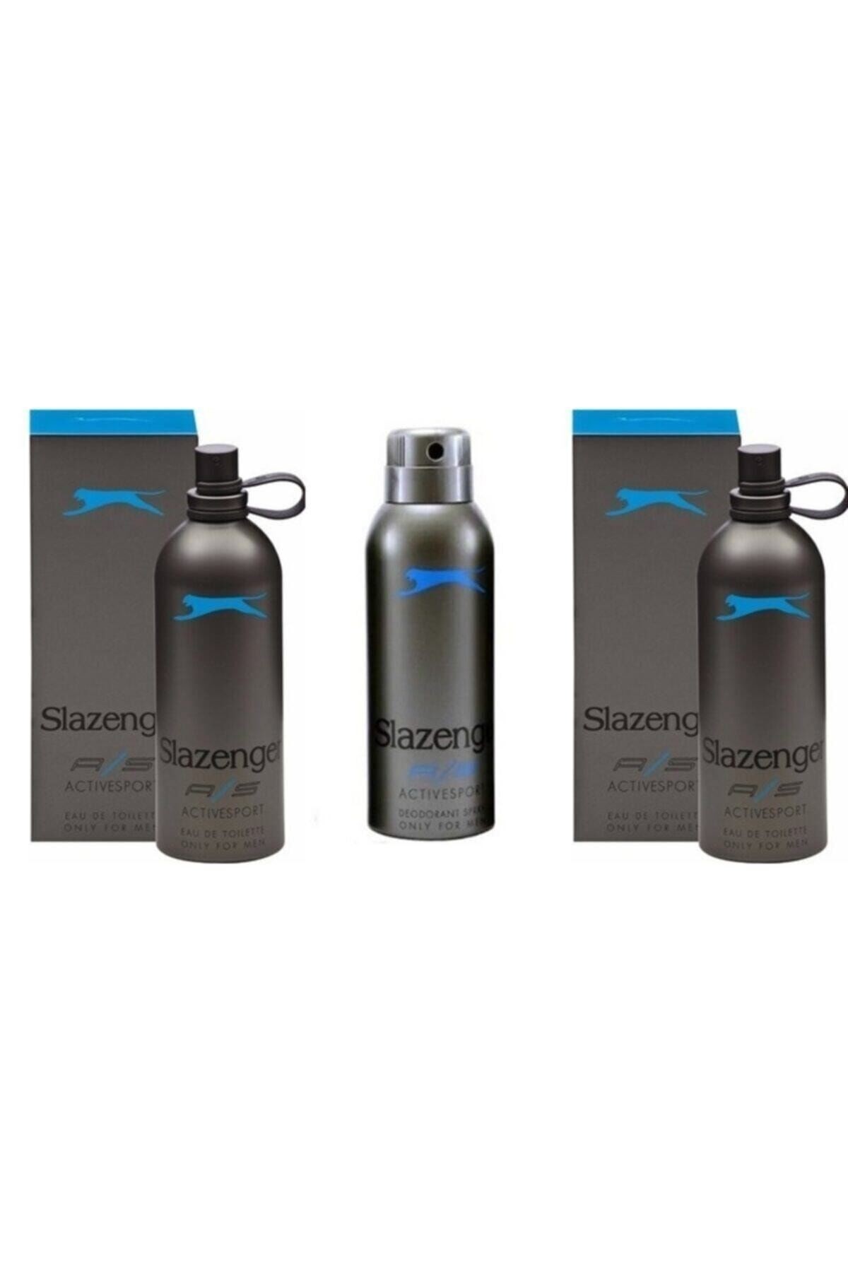 Slazenger Active Sport Mavi Edt 125 ml Erkek Parfümü 2 Adet Parfüm 1 Deo Seti