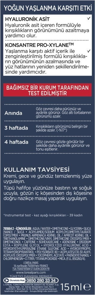 L'Oréal Paris Revitalift Lazer X3  Göz Bakım Kremi