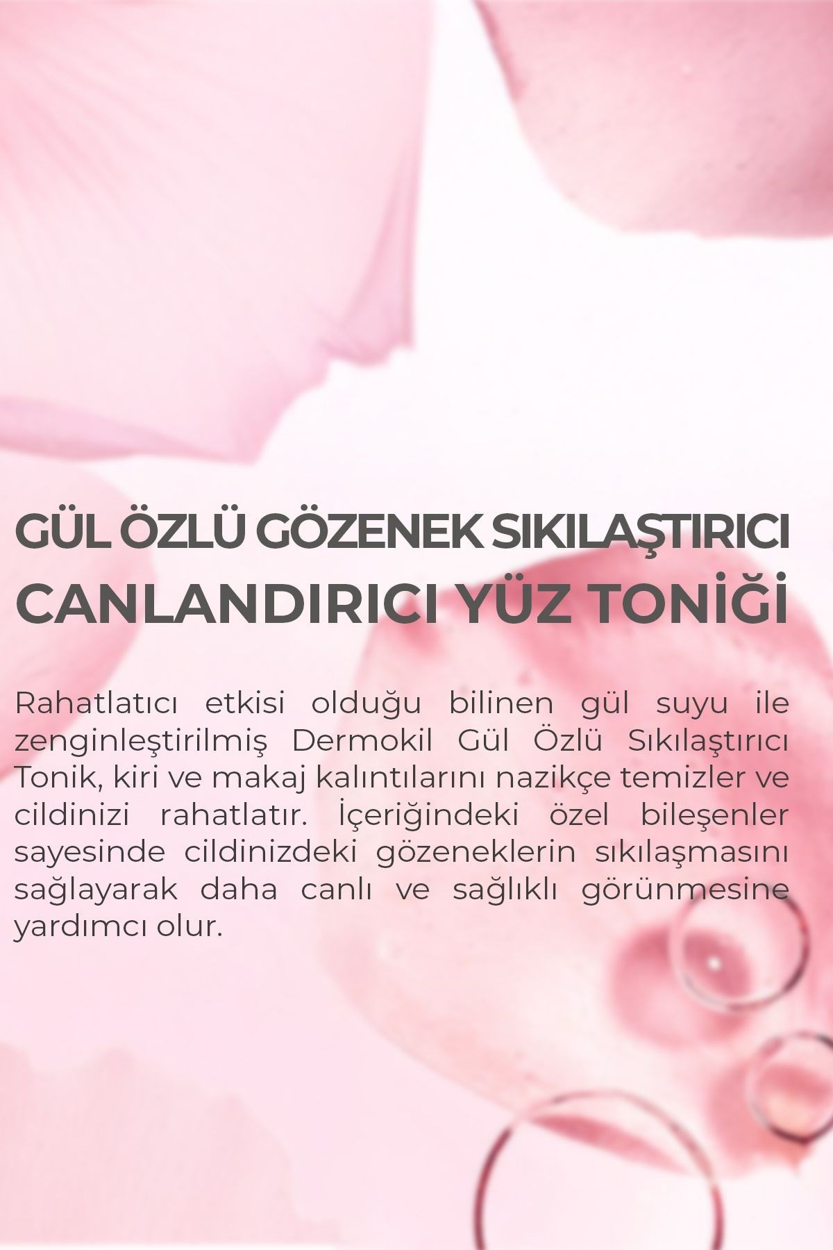 Dermokil %100 Doğal Gül Suyu Canlandırıcı Sıkılaştırıcı Tonik