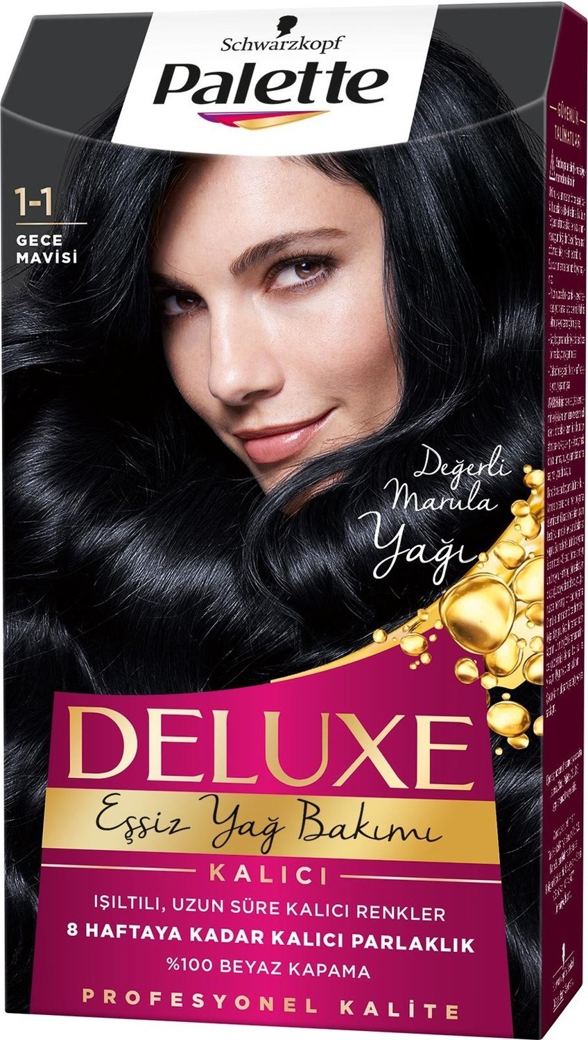 Palette Deluxe Kalıcı Renkler 1-1 Gece Mavisi Saç Boyası