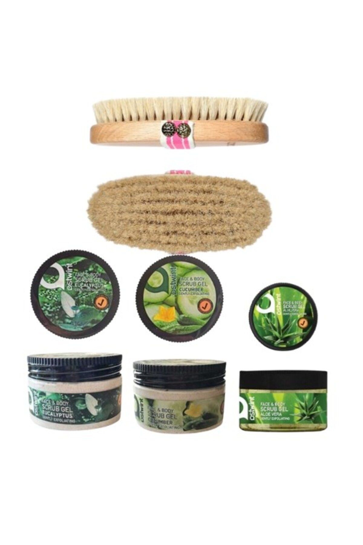 %100 DOĞAL AT KILI FIRÇA 9067 + Peeling Maske Scrub 300 ml 4 Lü Set
