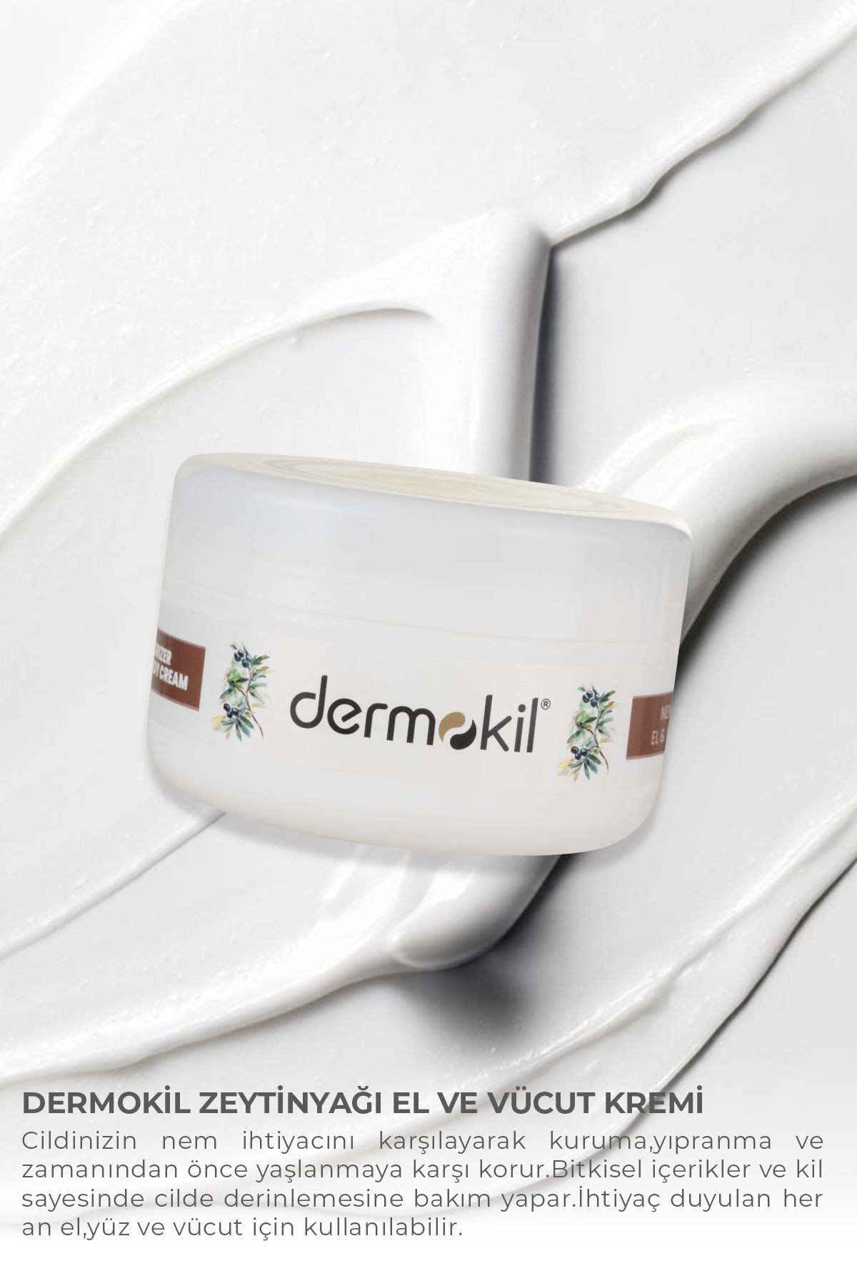 El Yüz ve Vücut Bakım Kremi 300 ml Doğal Zeytinyağı & Kil Nemlendirici