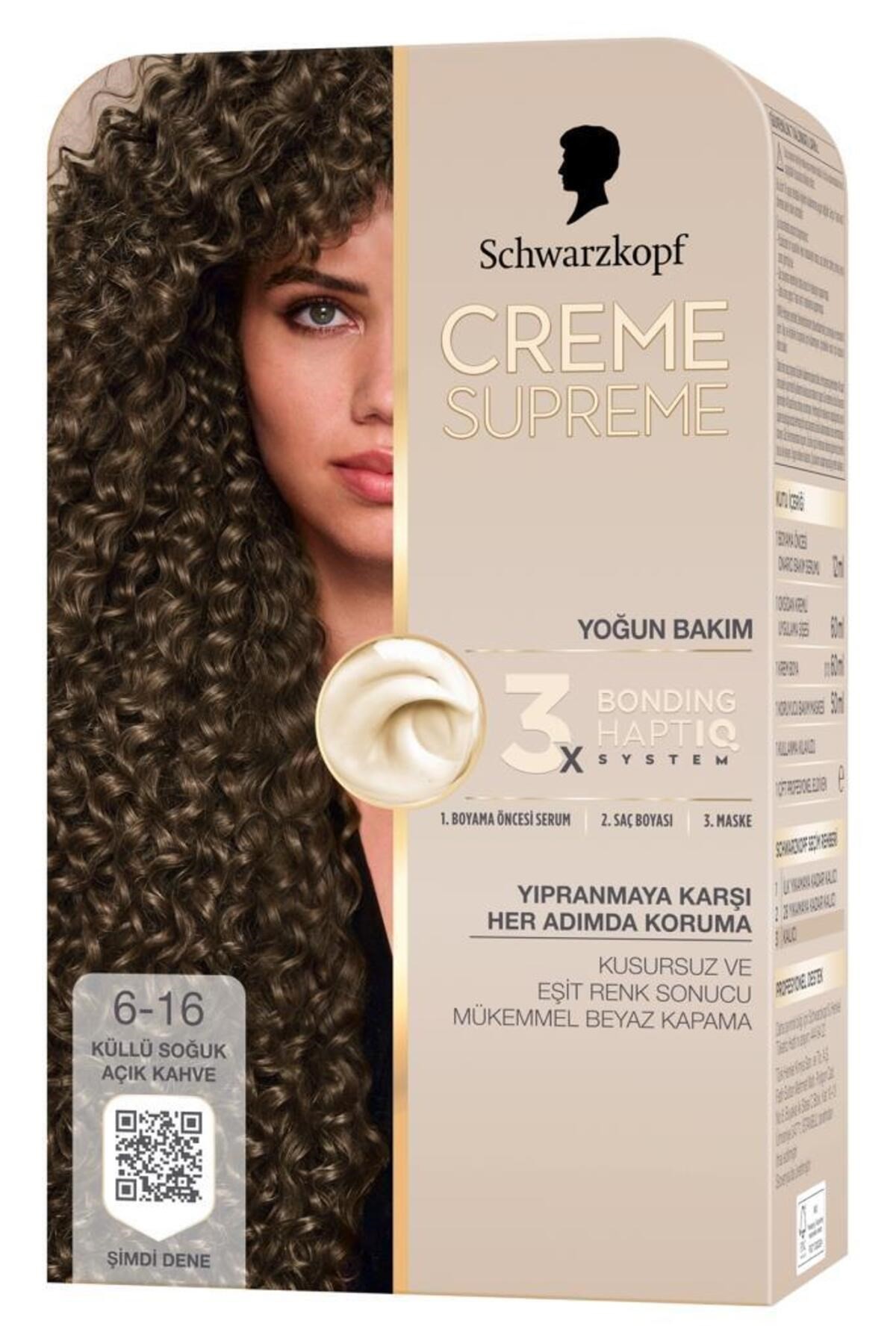Schwarzkopf Creme Supreme Saç Boyası 6-16 Küllü Soğuk Açık Kahve