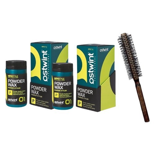 Ostwint Pudra Wax Şekillendirici Mat Saç Pudrası 20ml Özel Fön Fırçalı Set