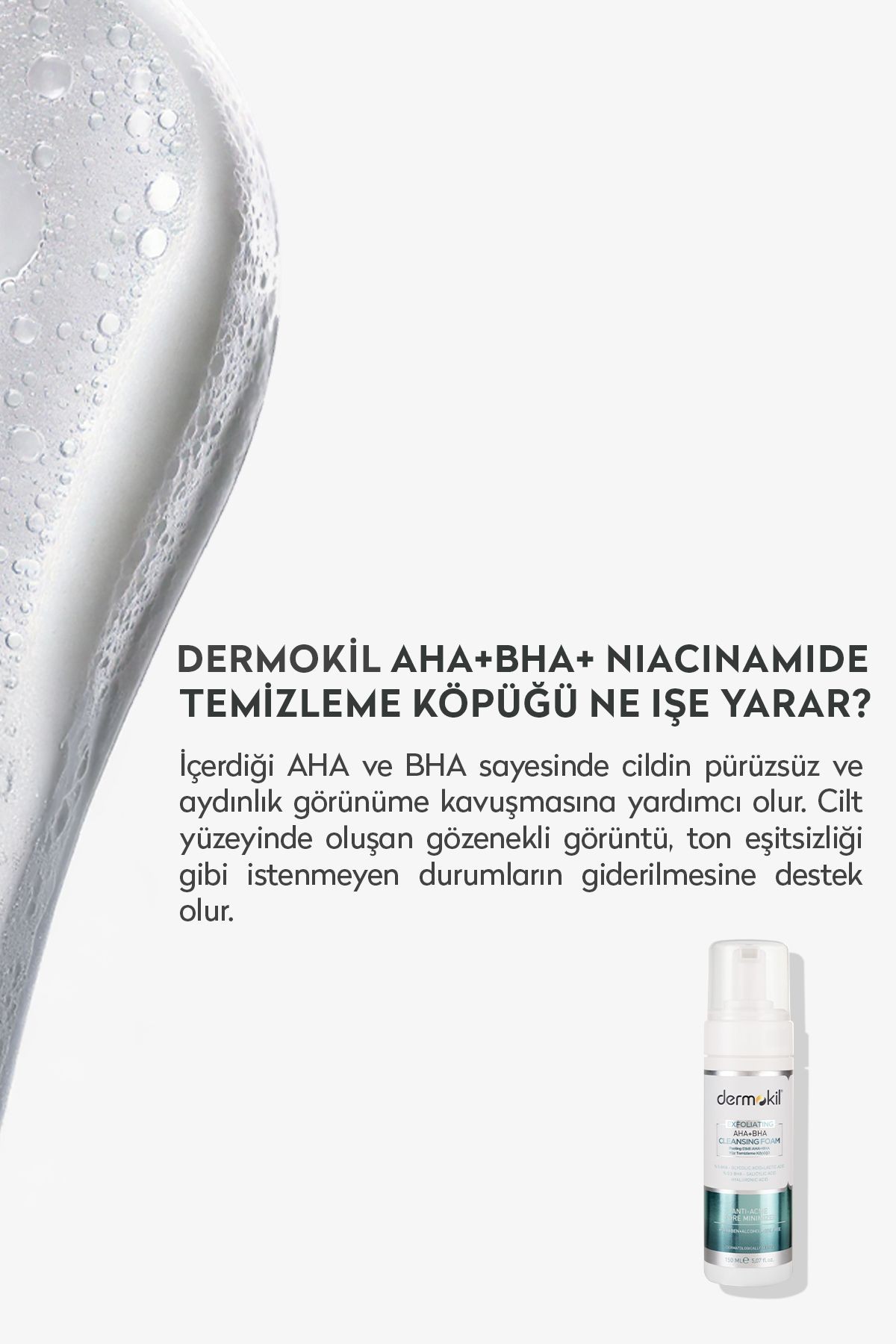 Exfoliating Aha+bha Niacinamide Yüz Temizleme Köpüğü