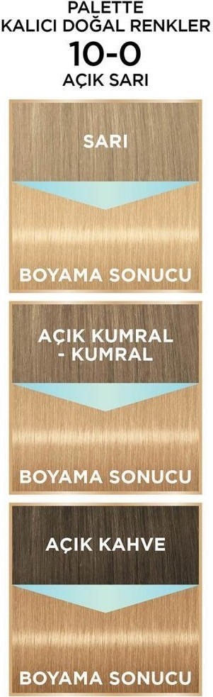  Palette Kalıcı Doğal Renkler 10-0 Açık Sarı Saç Boyası