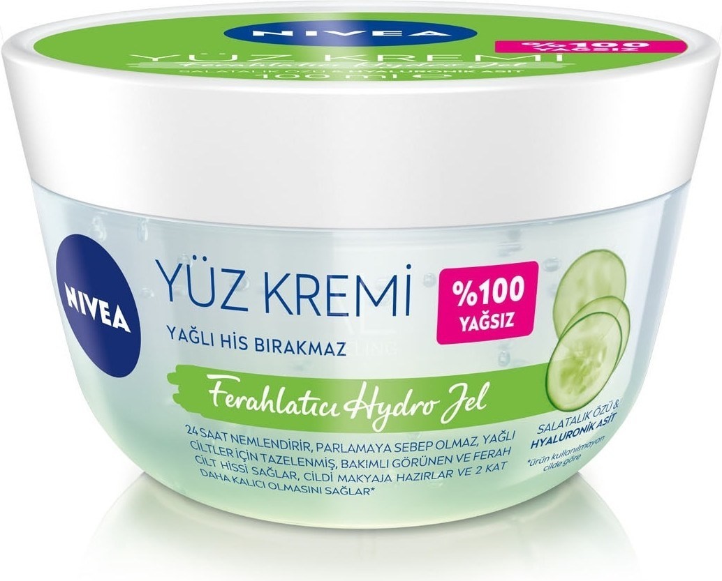 Nivea Ferahlatıcı Hydro Jel Yüz Bakım Kremi 100ML,HYALURONIK Asit,yağlı Cilt,parlama Karşıtı Nemlen