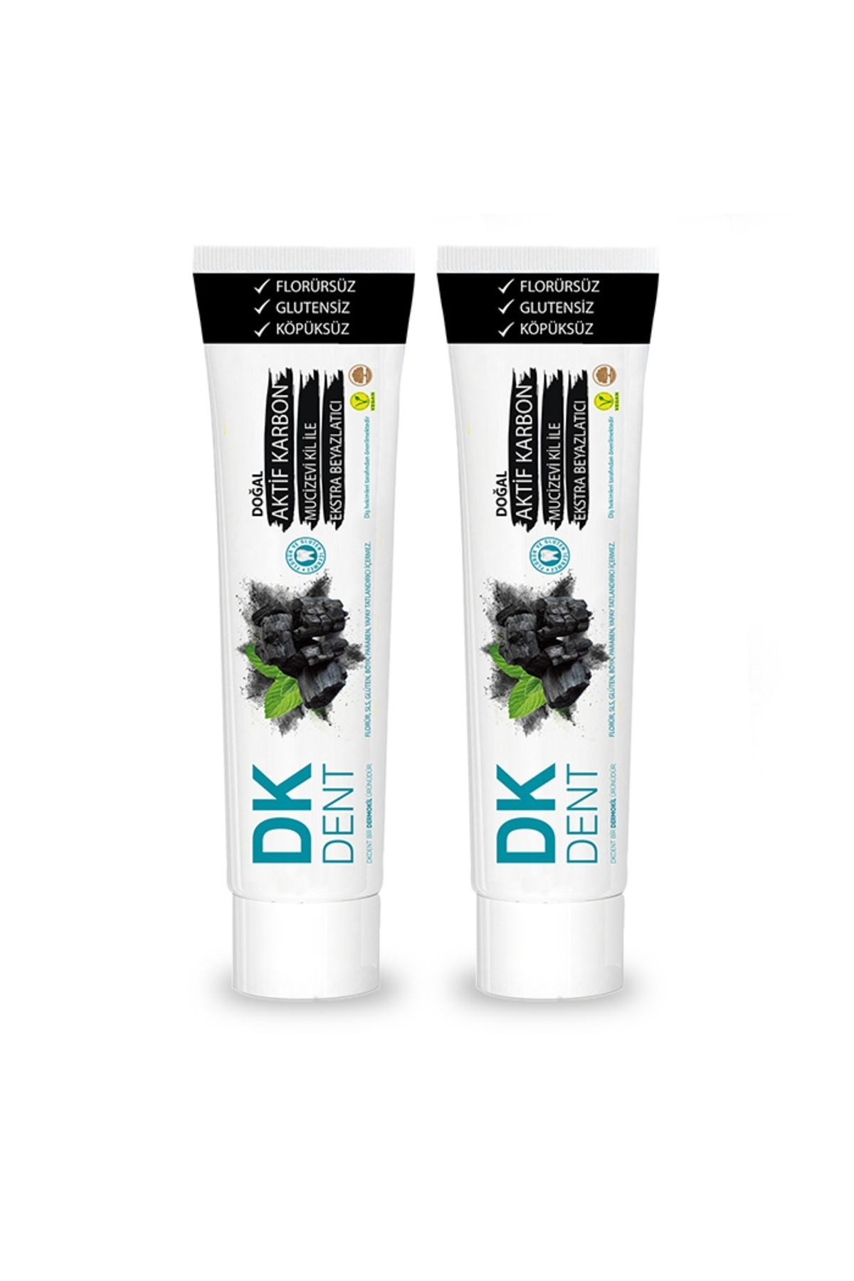 Dermokil Dk Dent Aktif Karbon Florürsüz Diş Macunu 75 ml 2'li Set