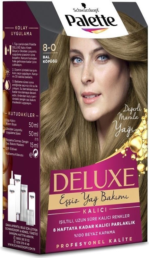 Palette Deluxe Kalıcı Renkler 8-0 Bal Köpüğü Saç Boyası
