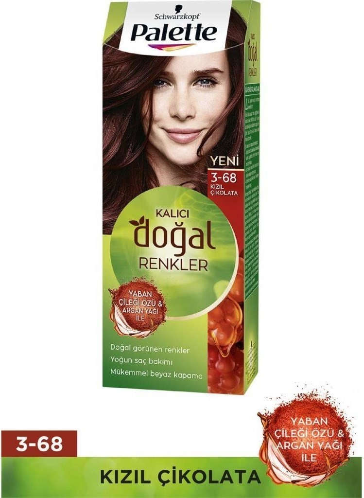 Palette Kalıcı Doğal Renkler 3-68 Kızıl Çikolata Saç Boyası