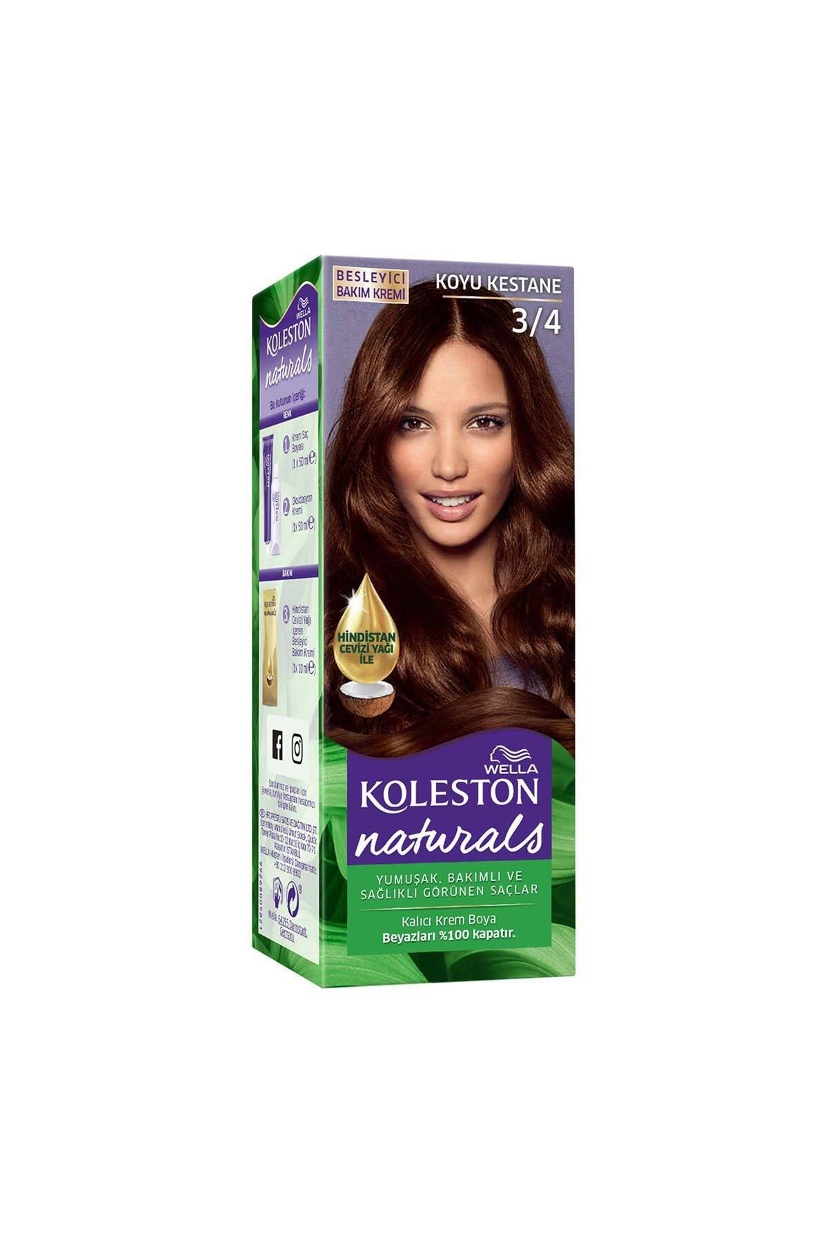 Wella Koleston Naturals Saç Boyası 3/4 Koyu Kestane