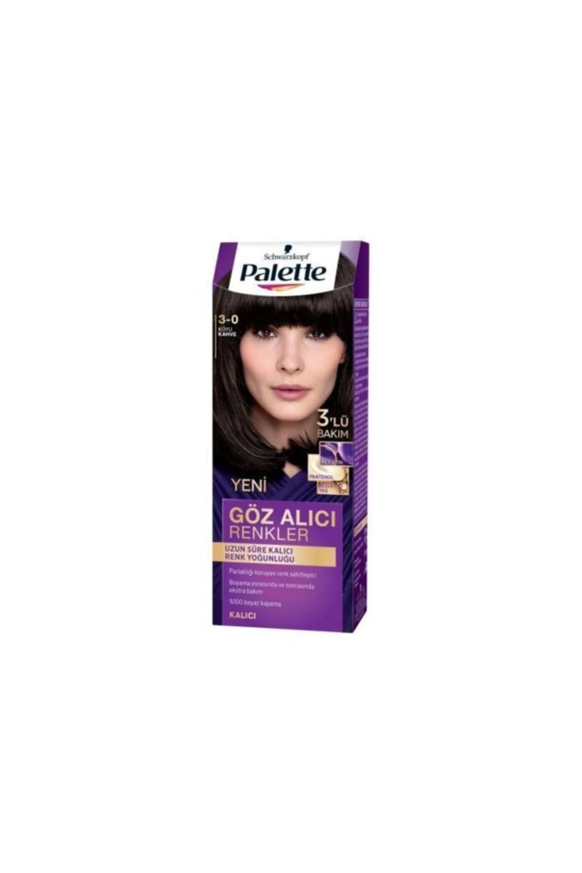 Palette Göz Alıcı Renkler Saç Boyası 3-0 Koyu Kahve 3 Paket