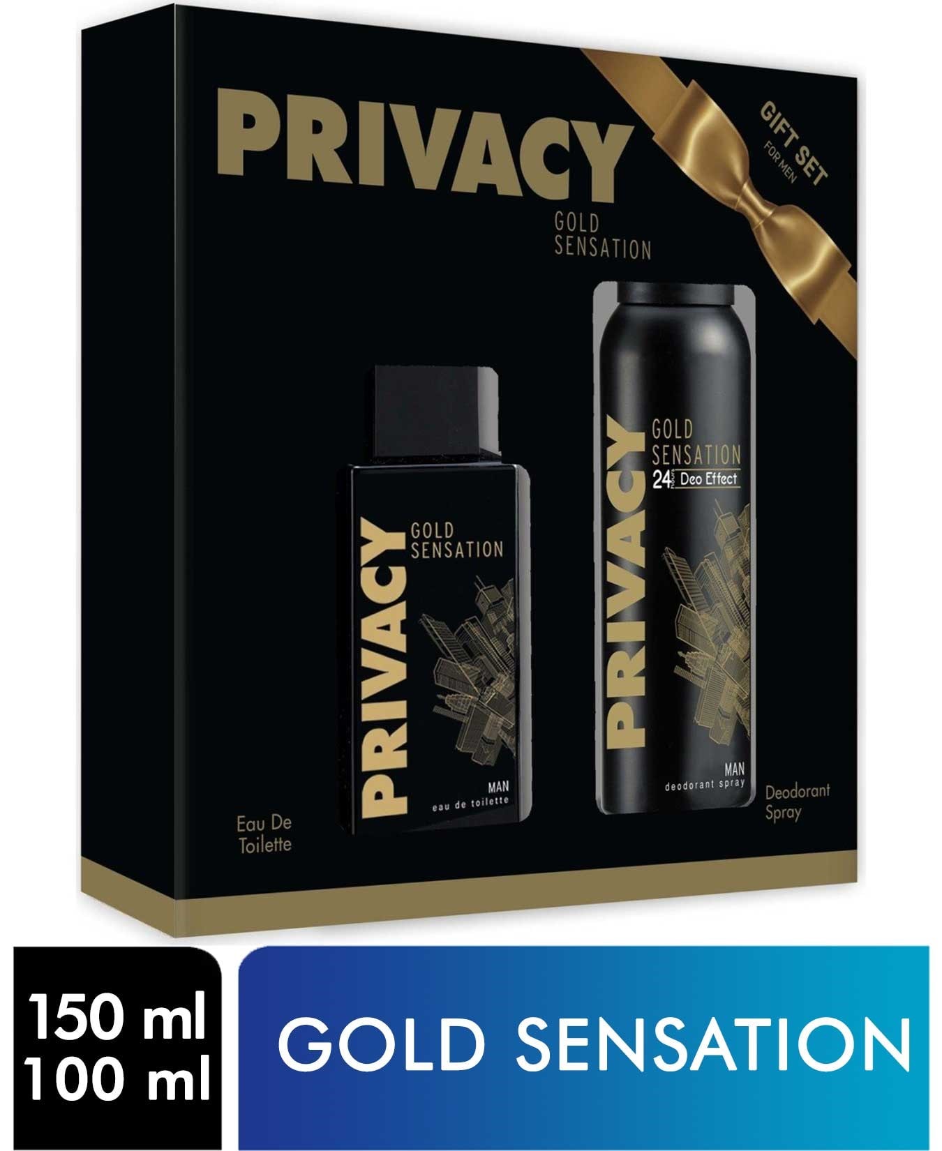 Privacy Gold Sensation Man EDT 100 ml + Deo Sprey 150 ml Erkek Parfüm Seti