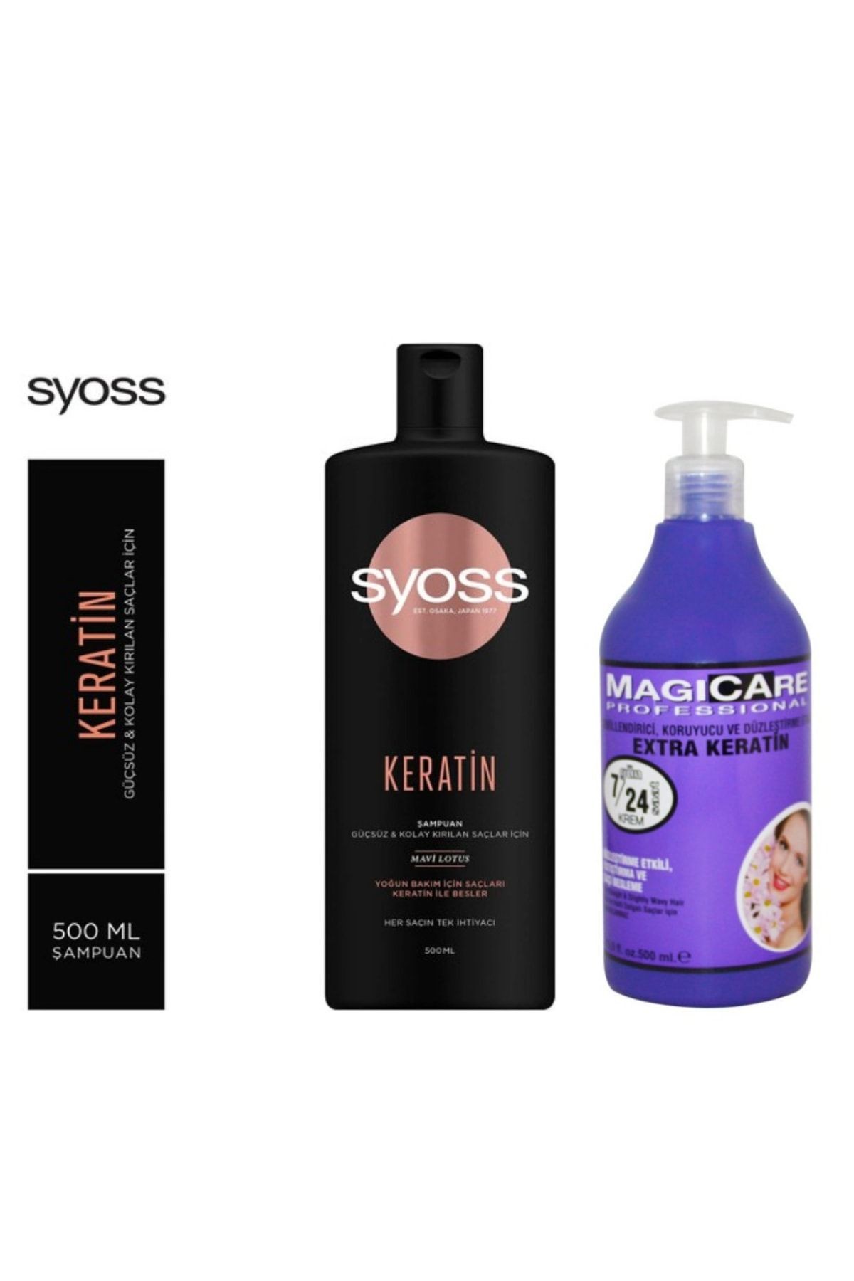 Keratın Mükemmelliği Şampuan 500 Ml 1 Adet Saç Bakım Şampuanı+magicare 7/24 Şekillendirici Kor