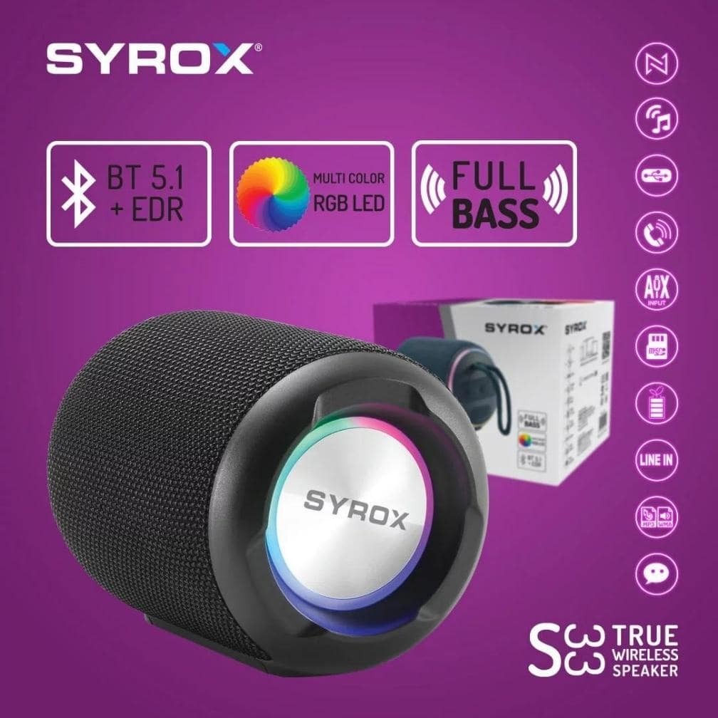 Syrox S33 Bluetooth 5.1 Kablosuz Hoparlör