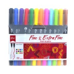 Cengo Fineliner Çift Tarfalı Yazı ve Çizim Kalemi 0.4 mm. 12'li Kod: CGO 191