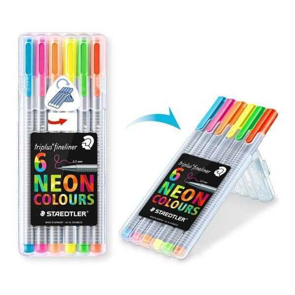 Steadtler Fineliner Triplus 0.3 mm Üçgen Neon 6 lı Kalem Seti / SB6CS3
