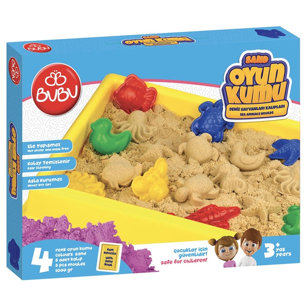 Bu-bu Oyun Kumu Seti 13 Parça Deniz hayvanları Kalıplar 1000 Gr.Kod:KU0053