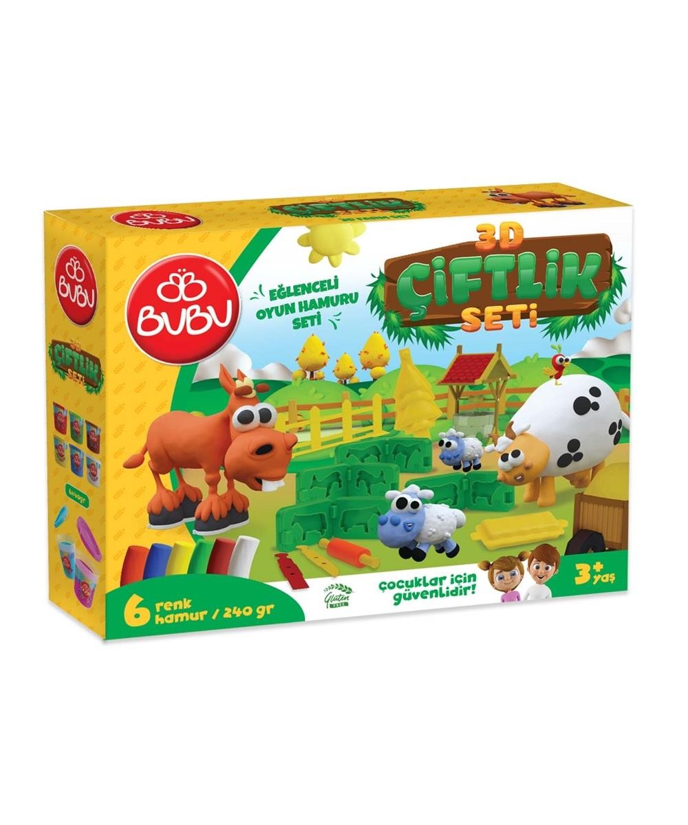 Bu-bu Oyun Hamuru Seti 6 Renk 3D Çiftlik Kod: OH0013
