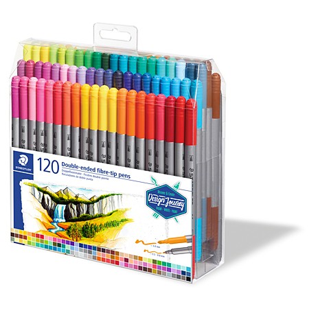 Staedtler Çift Uçlu Keçeli Kalem 120 Renk Set (0.5 mm - 3 mm) kod: 3200-TB120