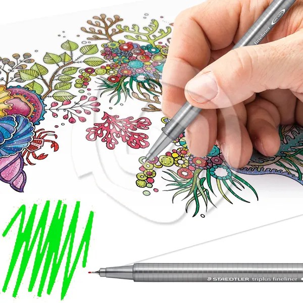 Steadtler Fineliner Triplus 0.3 mm Üçgen 42'li Kalem Seti / 334 C42