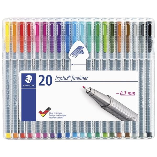 Steadtler Fineliner Triplus 0.3 mm Üçgen 20'li Kalem Seti / SB6CS1