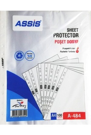 Assis Poşet Dosya A4 Eco 100’lü Paket (Üretici Kod: A-484)