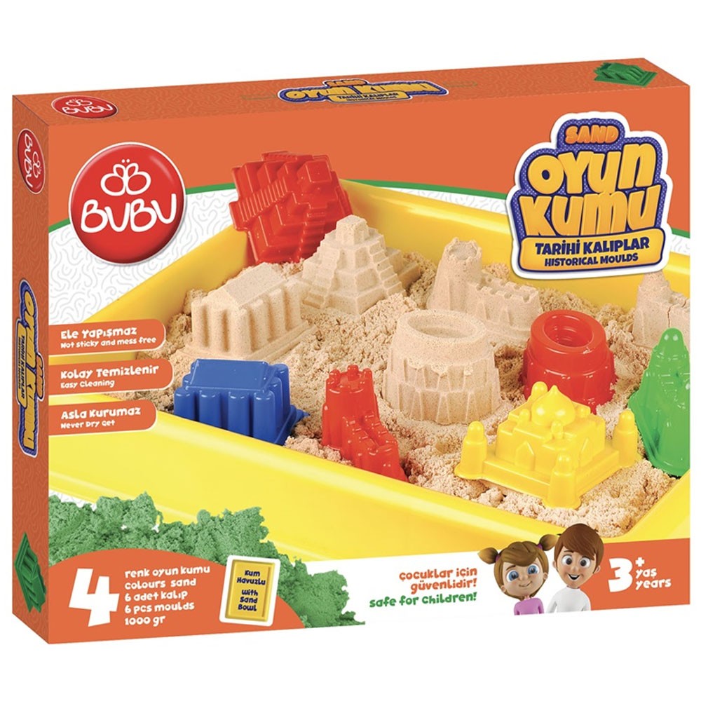 Bu-bu Oyun Kumu Seti 11 Parça Tarihi Kalıplar 1000 Gr.Kod:KU0052
