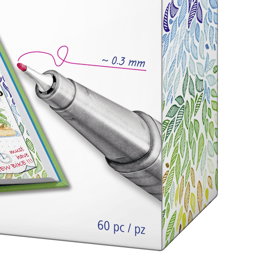 Steadtler Fineliner Triplus 0.3 mm Üçgen 60'LI Kalem Seti / 334 C60