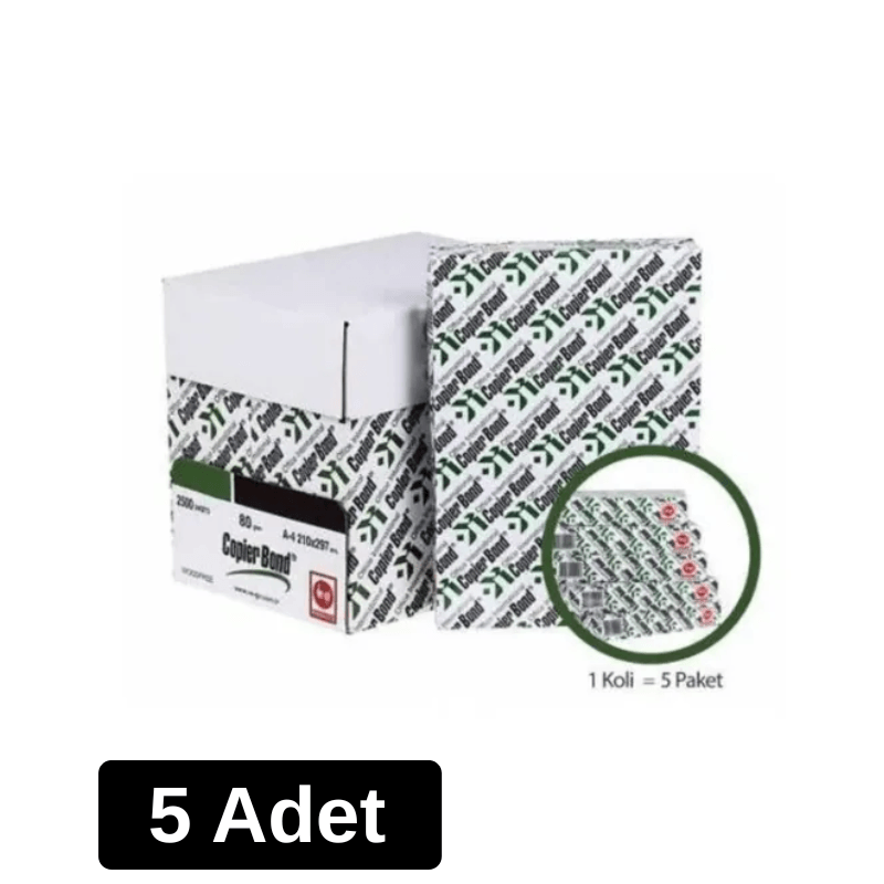 Ve-Ge Copier Bond A4 Fotokopi Kağıdı 80 gr. 1 Paket ( 500 Sayfa) - 5 Adet