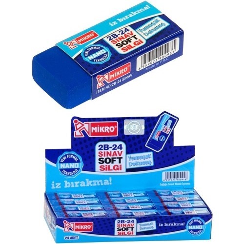 Mikro Sınav Silgisi Mavi Soft 1 Adet Dust-Free Kod : 2B-24 SS