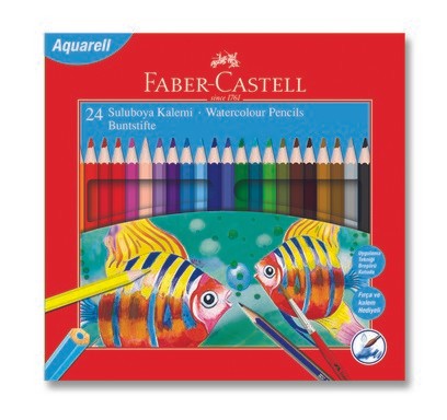 Faber-Castell Karton Kutu Aquarel Boya Kalemi 24 Renk (Suluboya Kalemi)