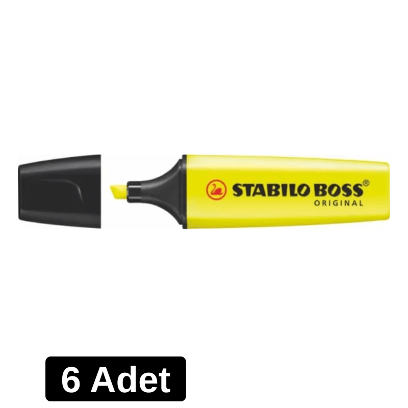 Stabılo Boss Fosforlu Kalem Sarı Kod:70/24 - 6 Adet